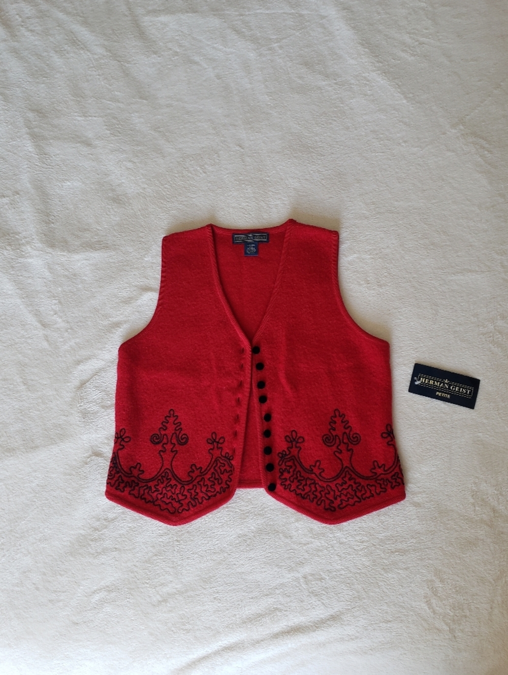 HERMAN GEIST Vintage Medium Petite 100% Wool Vest NWT